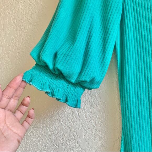 Saylor Teal Malavika Puff Sleeve Dress Size Small - Picture 6 of 14